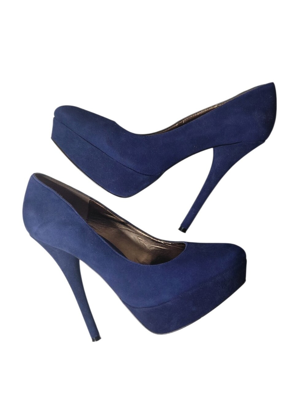 Steve Madden Blue Suede Platform Stiletto Heels Size 8